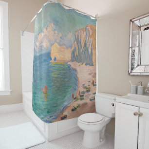 Rideaux De Douche Claude Monet - Etretat : Plage et Falaise d'Amont