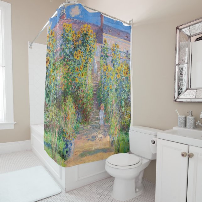 Rideaux De Douche Claude Monet - Le jardin de l'artiste à Vetheuil (En situation)