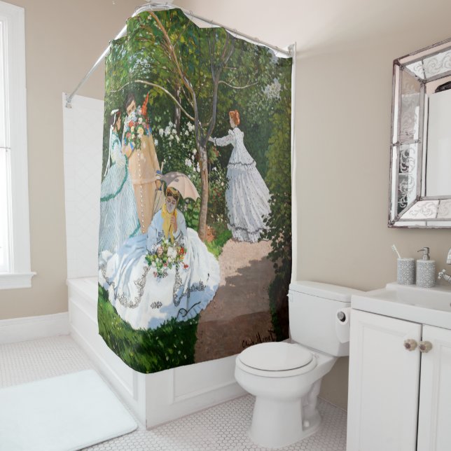 Rideaux De Douche Claude Monet - Les femmes dans le jardin (En situation)