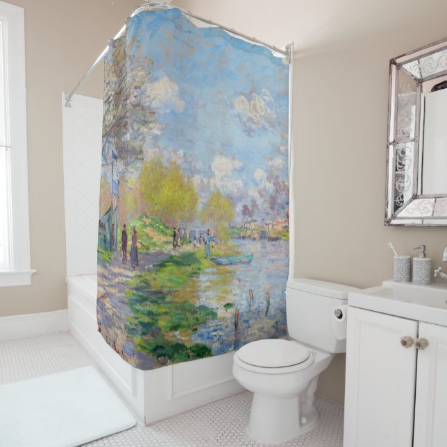 Rideaux De Douche Claude Monet - Printemps de la Seine (En situation)