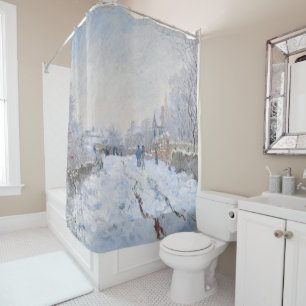 Rideaux De Douche Claude Monet - Scène de neige à Argenteuil
