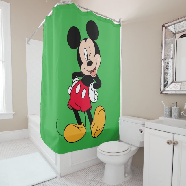 Rideaux De Douche Clin d'œil de Mickey Mouse (En situation)