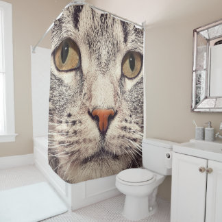 Rideaux De Douche Closeup Pet Cat Face Shower Curtain