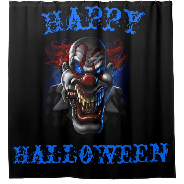 Rideaux De Douche Clown malin des yeux bleus ( Halloween heureux ) (Devant)