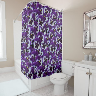 Rideaux De Douche Clusters de panneaux blancs violets : Harmonieux g