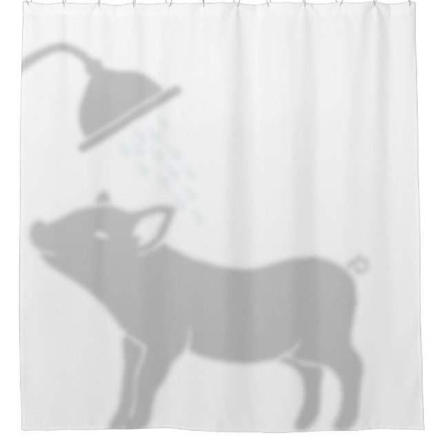 Rideaux De Douche Cochon de l'ombre dans la douche (Devant)