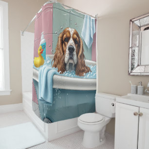 Rideaux De Douche Cocker Spaniel Sloppy Sleepy mignon drôle