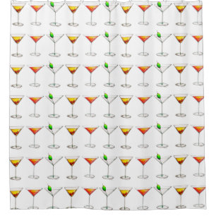 Rideaux De Douche Cocktail Verre Mixte Boisson Martini Cosmopolite