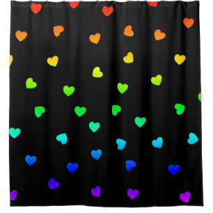Rideaux De Douche coeur amour coloré romantique ombre arc-en-ciel