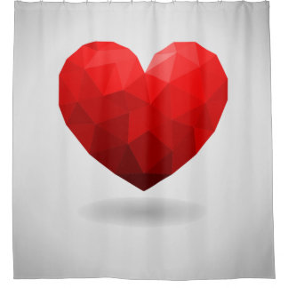 Rideaux De Douche Coeur d'amour bas poly valentine