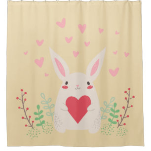 Rideaux De Douche Coeur de lapin mignon valentine