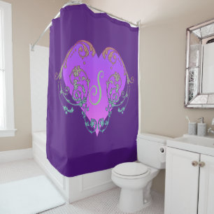 Rideaux De Douche Coeur violet élégant et romantique avec de la pros
