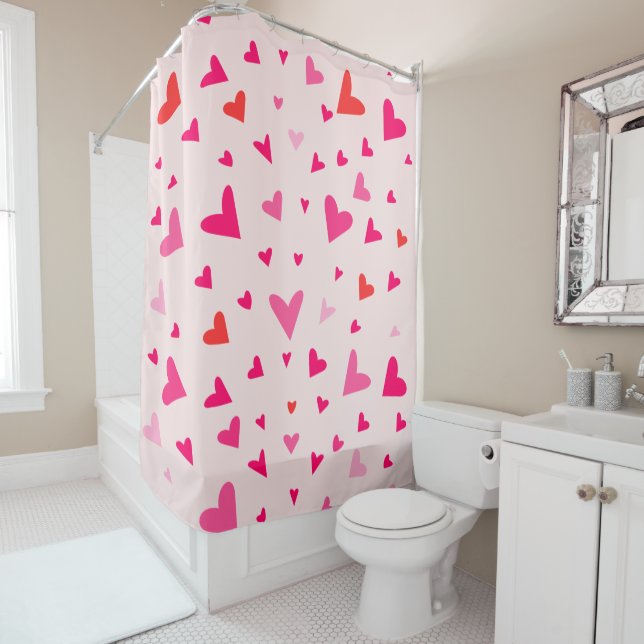 Rideaux De Douche Cœurs d'amour (En situation)
