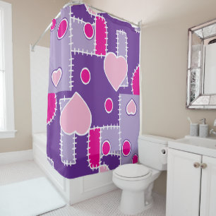 Rideaux De Douche Coeurs et formes roses whimsical mignon