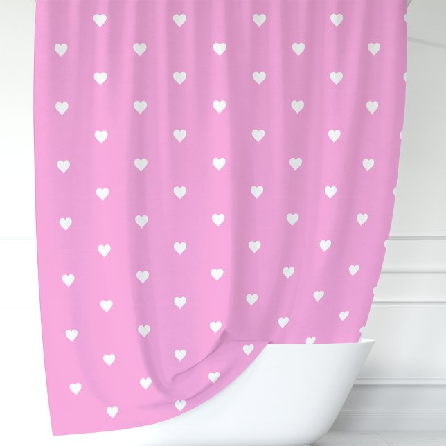 Rideaux De Douche Coeurs rose et blanc (Créateur téléchargé)