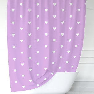 Rideaux De Douche Cœurs violets et blancs