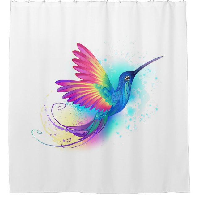 Rideaux De Douche Colibri arc-en-ciel exotique (Devant)