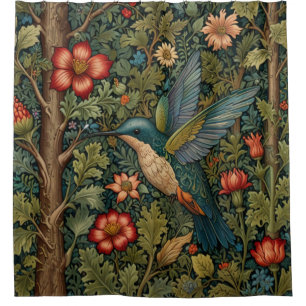 Rideaux De Douche Colibri Art nouveau boho chic rétro