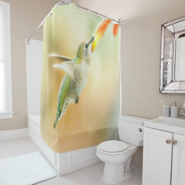 Rideaux De Douche Colibri au petit matin (En situation)