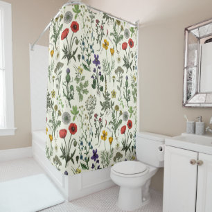 Rideaux De Douche Collage de fleurs sauvages