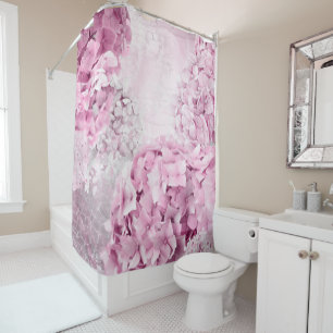 Rideaux De Douche Collage de pastel d'hortensia de fleur de ressort