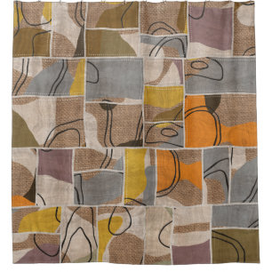 Rideaux De Douche Collage de patchwork, motif de mixage de courtepoi