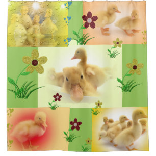 Rideaux De Douche collage de photos de canards mignons