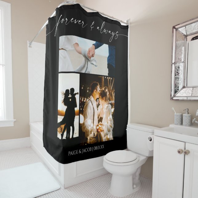 Rideaux De Douche Collage de photos d'images Forever & Always Modern (En situation)