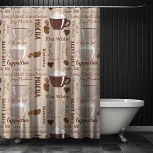 Rideaux De Douche Collage des amateurs de café Mocha Latte