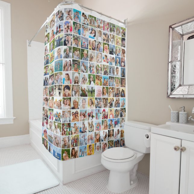 Rideaux De Douche Collage photo simple de 144 Carrés (En situation)