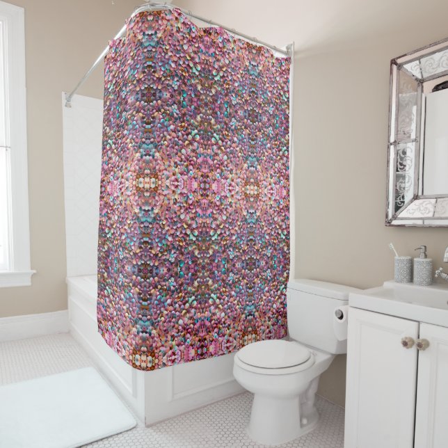 Rideaux De Douche Collection Holographique Opal Parties scintillant  (En situation)