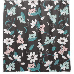 Rideaux De Douche Coloré Koala Motif mignon animal et floral