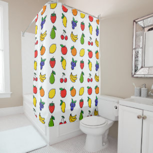 Rideaux De Douche Coloré Mixte Fruit Motif Quirky