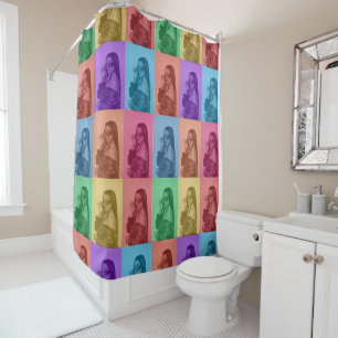 Rideaux De Douche Coloré Retro Pop Art moderne Custom Photo Grid