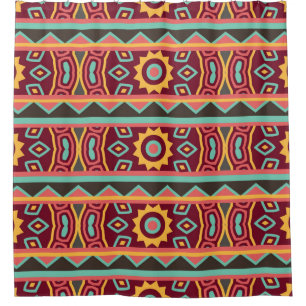 Rideaux De Douche Coloré tribal ethnique sans couture motif
