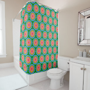 Rideaux De Douche Colorful Mood 60s Fleur vive Mandala Motif