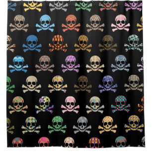 Rideaux De Douche Colorful Skull