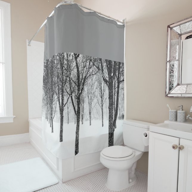 Rideaux De Douche comme je dégrossis avec des arbres (En situation)