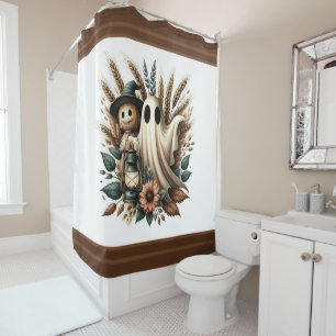 Rideaux De Douche Compagnons de récolte - Lumière de lanterne et Esp