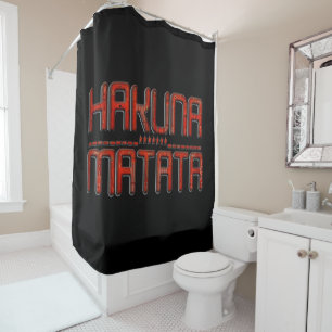 Rideaux De Douche Conception d'art de monogramme de texte Hakuna Mat