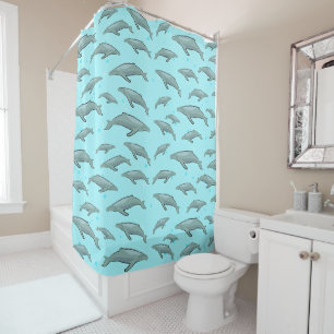 Rideaux De Douche Conception de baleines bleues