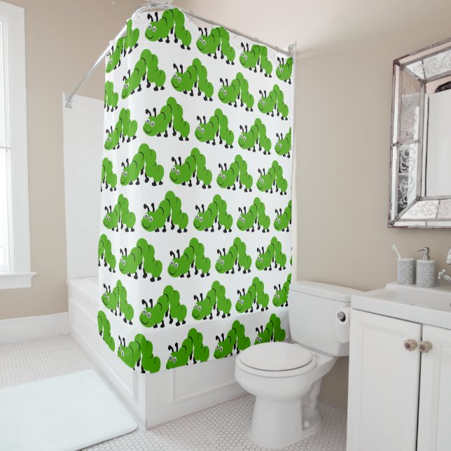 Rideaux De Douche Conception de chenille (En situation)
