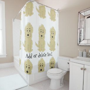 Rideaux De Douche Conception de chien Goldendoodle jaune