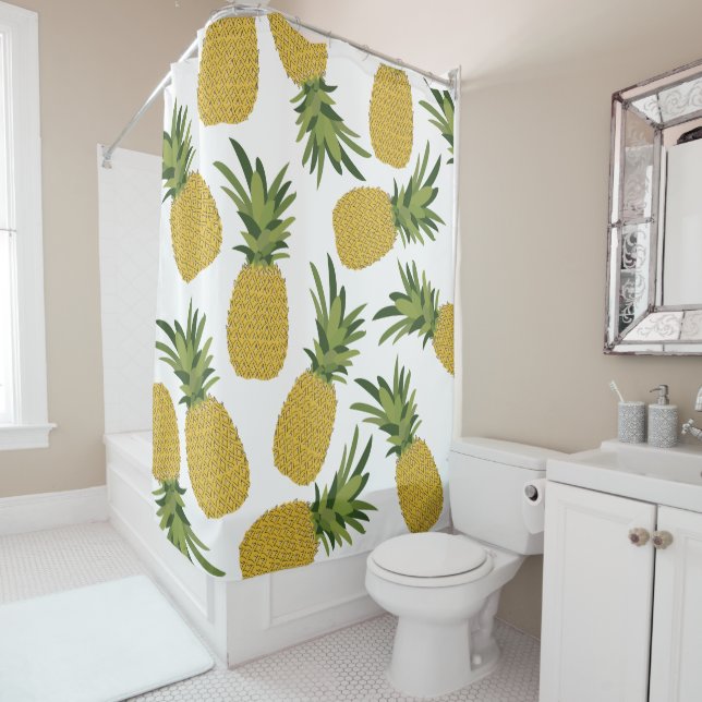Rideaux De Douche Conception de fruits tropicaux ananas (En situation)