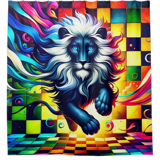 Rideaux De Douche Conception de Lion coloré (Devant)