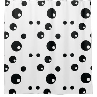 Rideaux De Douche Conception de Motif à points Polka noir et blanc