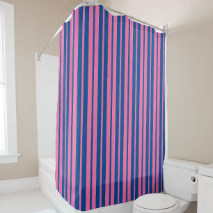 Rideaux De Douche Conception de motif rayé stylé rose bleu