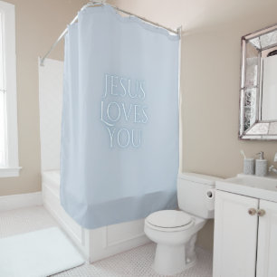 Rideaux De Douche Conception de typographie chrétienne Jésus aime