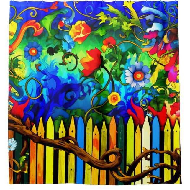 Rideaux De Douche Conception des fleurs (Devant)