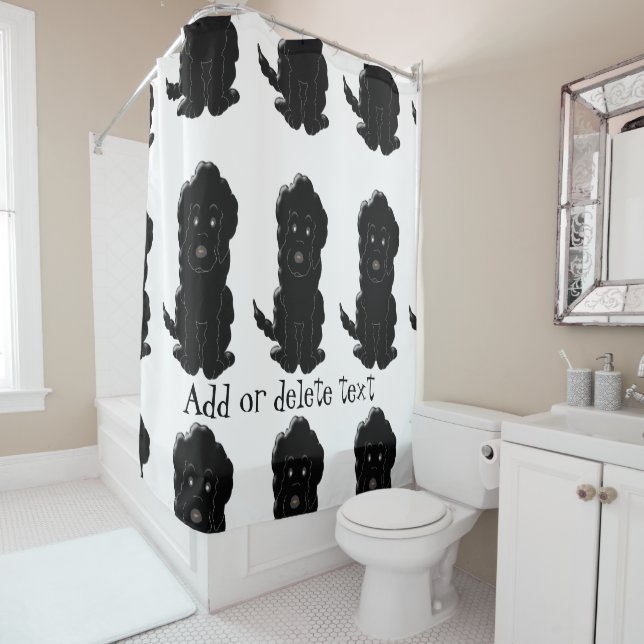 Rideaux De Douche Conception d'or noire personnalisée de chien de (En situation)